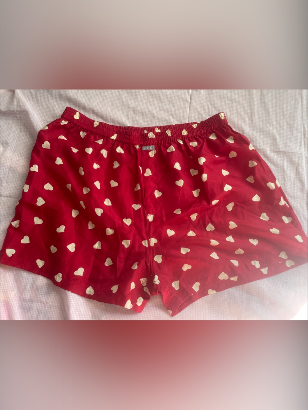 Vintage La SENZA Silk Red Heart Print Women’s Boxer/Pyjama shorts
